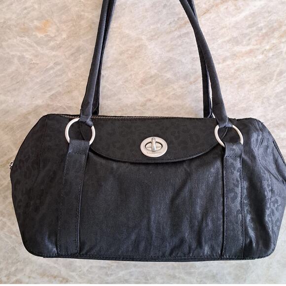 BAGGALLINI Sienna Satchel Bag in Black Cheetah - Picture 6 of 9